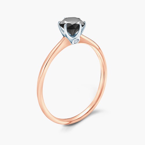 Pierścionek zaręczynowy The Journey: dwukolorowe złoto, z czarnym diamentem